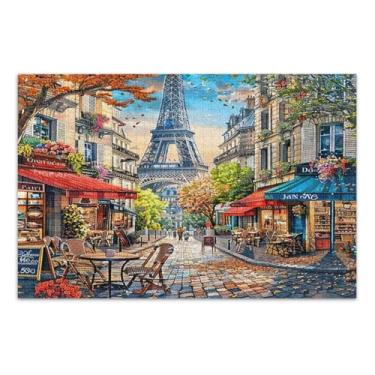 Imagem de Quebra-cabeça adulto Paris Street Scenes com letras nas costas 500 peças para adultos peça grande