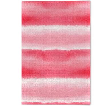 Imagem de Watercolor Striped Pink 500 Pieces Jigsaw Puzzles for Adults White Elephant Party Gifts Cool Creative Puzzles Decorative Scenery Animal Art, 500 Pieces, 20.5" x 14.9"