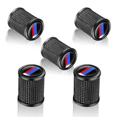 Imagem de Erivis 5 peças de tampas de válvula de pneu para BMW X3 X5 X7 X1 X6 X4 M3 M4 M5 M6 4 3 5 7 Series acessórios, tampas de haste de válvula de liga à prova de vazamento, tampa de pneu de roda automotiva