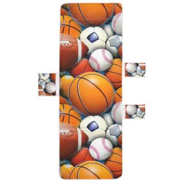 Imagem de Bolas esportivas variadas bolas de basquete capa de cadeira de espreguiçadeira toalha de praia toalhas de cadeira com bolsos linda espreguiçadeira 85 x 76 centímetros