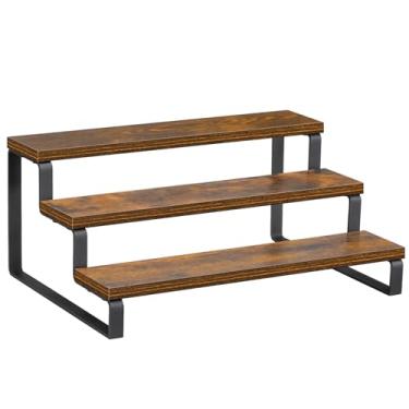 Imagem de Giikin Prateleira de temperos de 3 camadas, prateleira de madeira de 33,7 cm, suporte de armazenamento de especiarias, armário organizador de armário de despensa de cozinha para garrafas de especiarias, frascos, temperos, suprimentos de panificação, moldura de metal