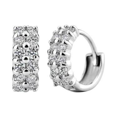 Imagem de Brincos De Argola Femininos Em Prata 925 Com Pingente Em Forma De Cora