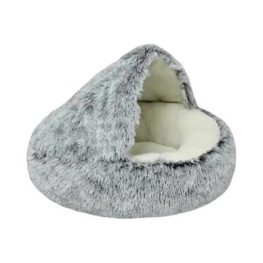 Imagem de Cama Redonda De Pelúcia Macia Para Animais De Estimação, Ninho Semi Fe