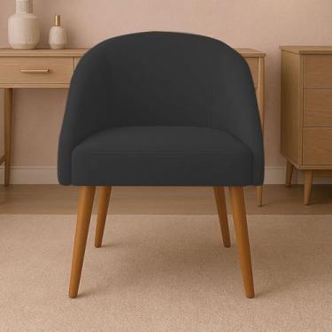 Imagem de Cadeira de Jantar Lua Moderna com Pés Palito - Estofada em Veludo Premium, Design Contemporâneo para Sala e Quarto(Cinza Escuro)