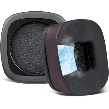 Imagem de SOULWIT Almofadas de substituição com gel de refrigeração para Marshall Major 1/2/3/4, Major I/II/III/IV ANC Bluetooth fones de ouvido sem fio/com fio, Com espuma de isolamento de ruído - Café Escuro