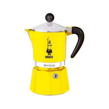 Imagem de Cafeteira Italiana Bialetti Rainbow em Alumínio 3 Xícaras – Amarela