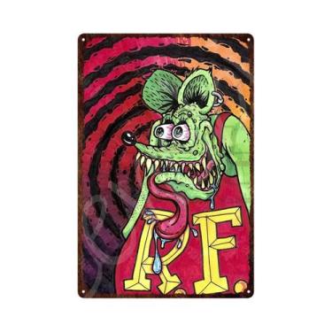 Imagem de Placa De Metal Vintage Rat Fink, Cartaz De Desenho Animado, Placa De L