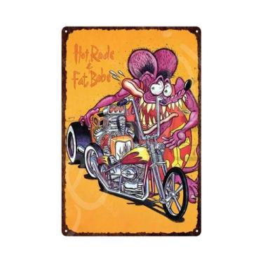 Imagem de Placa De Metal Vintage Rat Fink, Cartaz De Desenho Animado, Placa De L