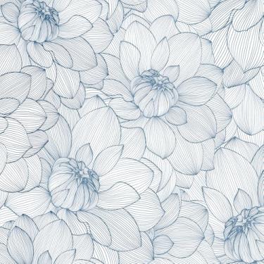 Imagem de FunStick Papel de parede azul e branco de 44,5 cm x 899 cm Papel de parede floral descascar e colar moderno flor de peônia azul claro papel de contato autoadesivo vinil inquilino amigável para