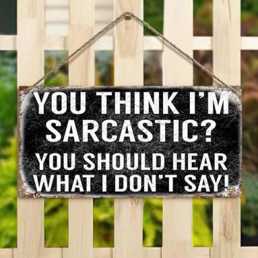 Imagem de Placa de fibra de densidade de 10 x 20 cm - placa de citação sarcástica textura envelhecida decoração rústica de casa de fazenda para cerca, varanda, jardim (casa vintage e design floral)