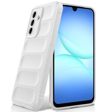 Imagem de BonYonka Capa de silicone para Samsung Galaxy A17, forro de microfibra antiarranhões, capa à prova de choque com proteção para câmera, branca