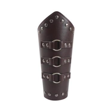 Imagem de Manguitos De Armadura De Couro PU Para Homens, Estilo Medieval Viking 