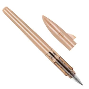 Imagem de AMSOH Canetas-tinteiro Shark 0,5 mm, ponta F, caneta de tinta para caligrafia, material de escritório, artigos de papelaria para estudantes (chá de leite)
