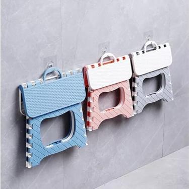 Imagem de Banqueta Banquinho Dobrável De Plástico Resistente Para Viagem(CINZA,2 UNIDADE)