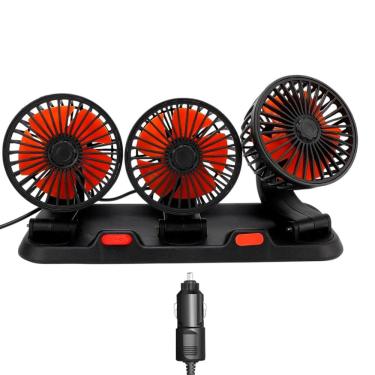 Imagem de Ventilador Triplo Automotivo Carro Van Kombi Automovel 2 Velocidades Ajustaveis Sol Verao Dias Quentes