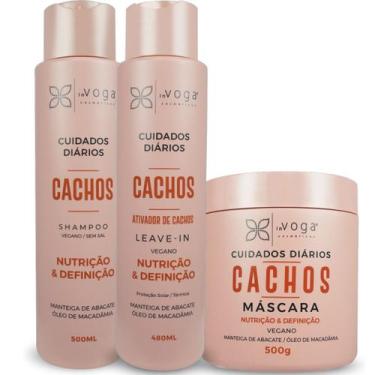 Imagem de Kit Cachos 1 Shampoo 1 Máscara 500g 1 Ativador de Cachos 480ml Voga