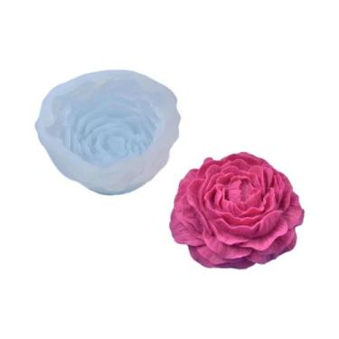 Imagem de Molde De Silicone Com Padrão De Flor De Rosa Em 3 Tamanhos Para Velas,