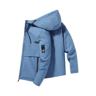 Imagem de Jaqueta Masculina Corta-Vento Com Capuz Para Outono/Inverno, Casual, L