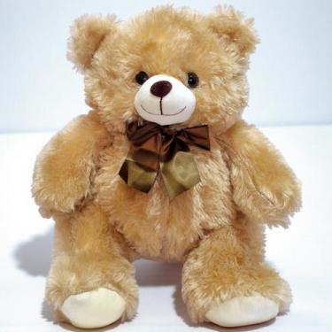 Imagem de Urso de Pelúcia Com Laço 35cm Ursinho Teddy Bebê Nicho Lindo Cor:Doce 