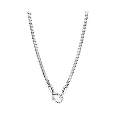 Imagem de Colar De Corrente De Cobra Em Prata 925 Com Pingente De Coração, 45CM,