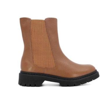 Imagem de Bota Usaflex Feminina Casual Chelsea Couro Cano Curto Zíper AH2014-Feminino
