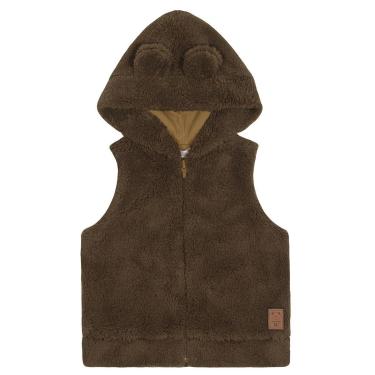 Imagem de Colete Infantil Menino Marrom Pelo C/Touca Alakazoo-Masculino