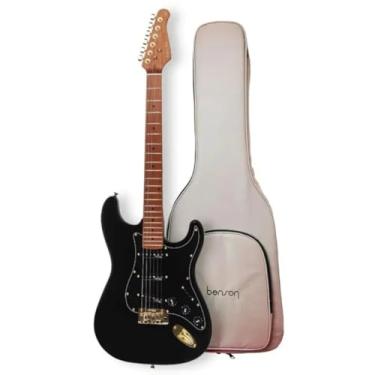 Imagem de Guitarra Elétrica Benson Hardy S 901 Strato Black Gold com Capa - 3 Captadores Single Coil, 21 Trastes, Corpo Sólido