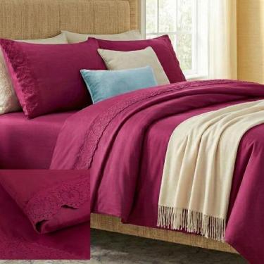 Imagem de Jogo de Lençol Queen 4 peças Micropercal 200 Fios Nobless - Bia Enxova