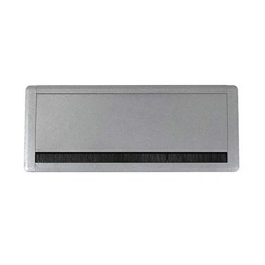 Imagem de Ilhós para mesa de 12 x 30 cm - Organizador de fios retangular - Gerenciamento de cabos para mesa de computador e escritório