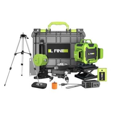 Imagem de Super Nível Laser Verde 16 Linhas 4d 2 Baterias Tripé 1,5 M - Hilda