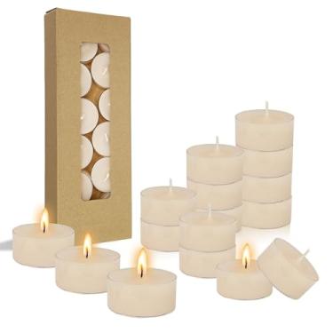Imagem de Velas perfumadas de jasmim, pacote com 12 lâmpadas brancas de chá com copos transparentes | Longa duração para decoração sazonal da casa, RDIVJA