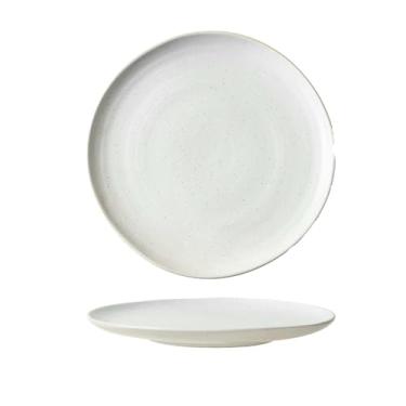 Imagem de Esmalte de gergelim de cerâmica criativo em formato especial grande utensílios de mesa de personalidade fresca para uso doméstico - branco 29 cm