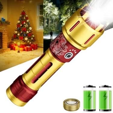 Imagem de SKYFIRE Lanternas LED recarregáveis de alto lúmens, lanterna super brilhante de 10000 mAh, luz tática com zoom, 10 modos, IPX6, à prova d'água para acampamento, emergências, sobrevivência ao ar livre