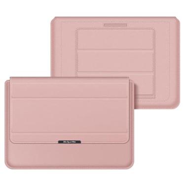 Imagem de Capa de Notebook 3 em 1 Estojo Laptop Suporte Plegável PVC Apoio para Punho Protetora com Bolsa Adaptador Organizador Cabos USB e Cintos Uso Empresarial Viagens Escola Diário