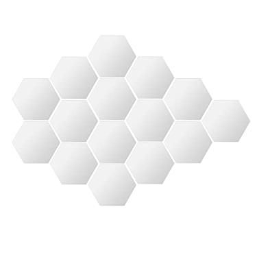 Imagem de Adesivos de parede de espelho Decalques hexadecimais removíveis para casa, sala de estar, quarto, decoração, prata, adesivo refletivo, adesivo de espelho para superfícies lisas, (20*17,2*10CM (117