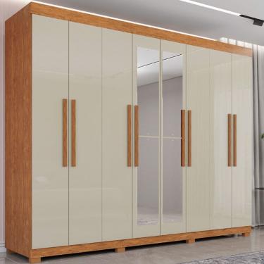 Imagem de Guarda Roupa 8 Portas com Espelho 4 Gavetas Milano Imop Moveis