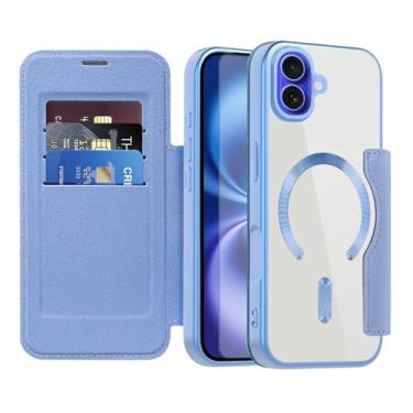 Imagem de Asuwish Capa de telefone para iPhone 16 Plus 17.0 cm capa carteira magnética com protetor de tela de vidro temperado flip porta-cartão de crédito bloqueio RFID acessórios para celular i Phone16 16+