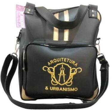 Imagem de Bolsa Feminina Preta Personalizada Arquitetura Urbanismo - Di Becker B