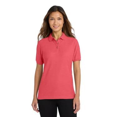 Imagem de Camisa polo feminina Port Authority com toque de seda. L500, Hibiscus, 5X-Large