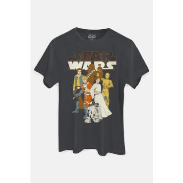 Imagem de Camiseta Star Wars Grupo - Piticas, G2, Chumbo, Unissex