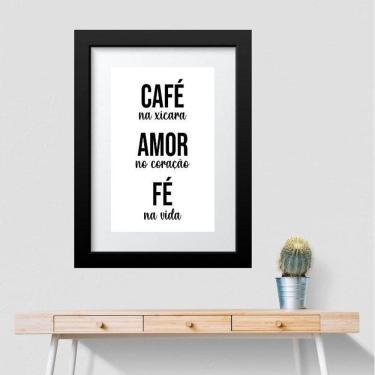 Imagem de Quadro Cozinha Café Amor Fé - 60X48Cm