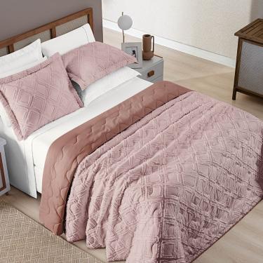 Imagem de Cobre Leito King Harmonia 3 Peças Dupla Face - Rosê