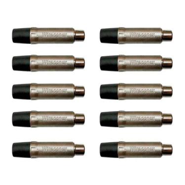 Imagem de Kit Plug Rca Fêmea Nickel Plt Wc 1222 Fl Bk Ni (10un) Wireconex - Pç - 10