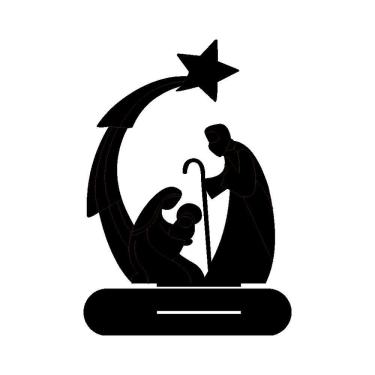 Imagem de Presépio 02 Com Base 19cmx25cm - Cria Arte Laser Preto