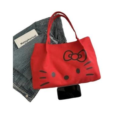 Imagem de Bolsa De Ombro Feminina Grande E Fofa Da Hello Kitty, Bolsa De Lona Mu