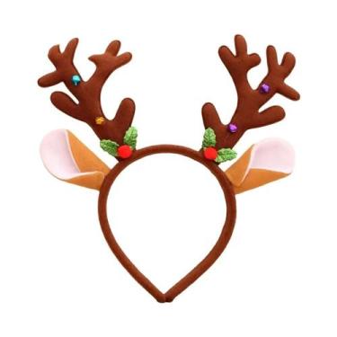 Imagem de Tiara De Natal Com Desenho De Boneco De Neve E Chifres De Rena, Presen