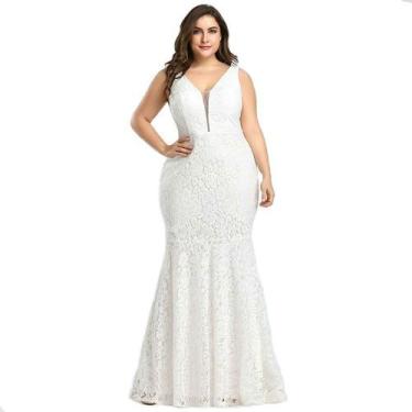 Imagem de Vestido Casamento Plus Size Noiva Longo Renda Civil Festa - Bella Fest
