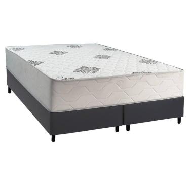 Imagem de Cama Box Queen: Colchão Ortopédico Inovaflex Comfort Premium+base Crc Corano Gray (158x198)