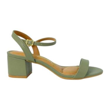 Imagem de sandalia feminina estilo casual vizzano salto medio, Verde, 35