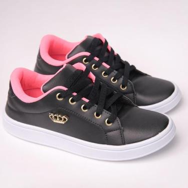 Imagem de C790 Tênis Mãe e Filha Infantil/Bebê cadarço - NoBrand, Preto pink, 34